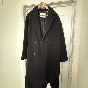 Aritzia Classic Black Slouch Coat